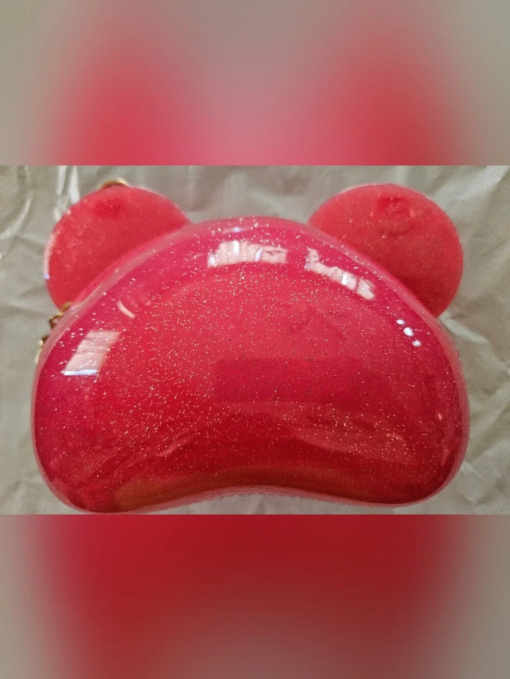 Pink Glitter Mickey-Ear Jelly Crossbody Bag
